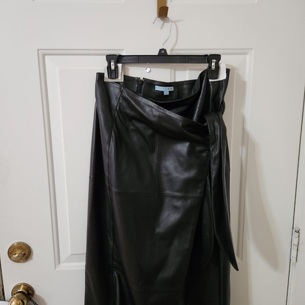 Leather skirts by Antonio Melani in brown and black.  Separates and suits.